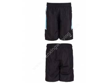 Black polyester sports shorts
